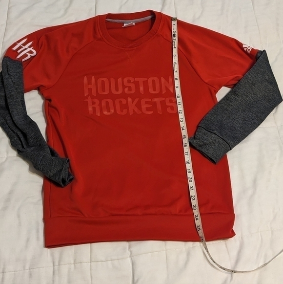 Adidas red and grey Houston Rockets NBA lightweight long sleeve top size Small - Picture 5 of 9